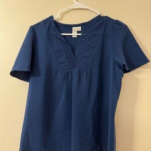 Joie Navy Short Sleeve Blouse